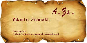Adamis Zsanett névjegykártya